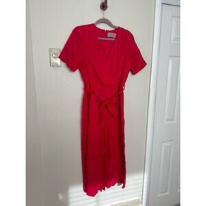 Sz 8 Hot Pink Linen Jumpsuit with Pockets Paul Costelloe Living Studio